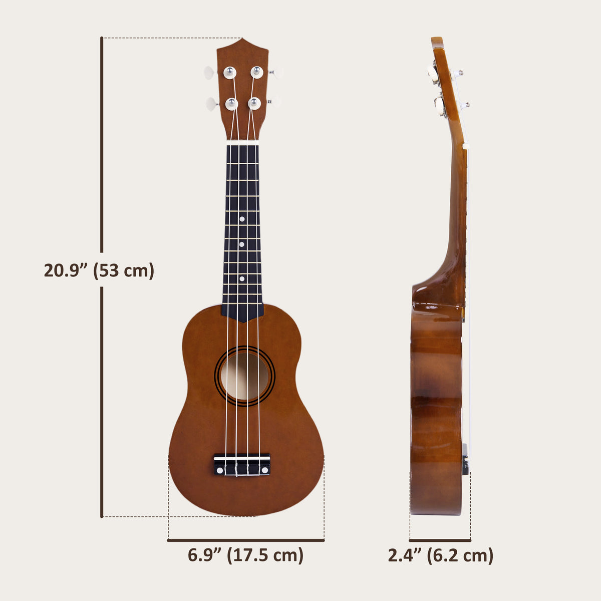 Ukulélé 53 cm en bois de bouleau