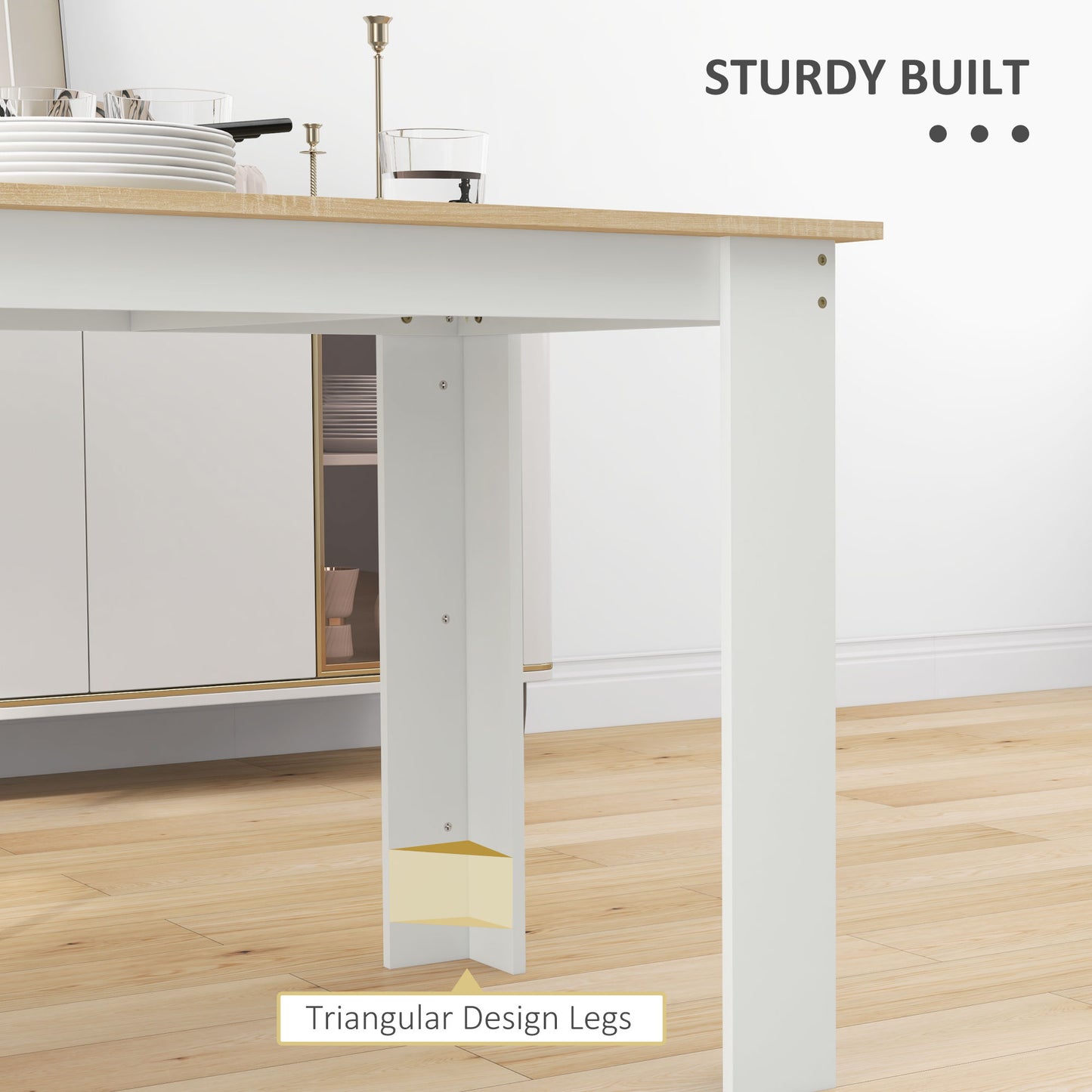 Table à manger 119 cm bois ingénierie 4-6 personnes