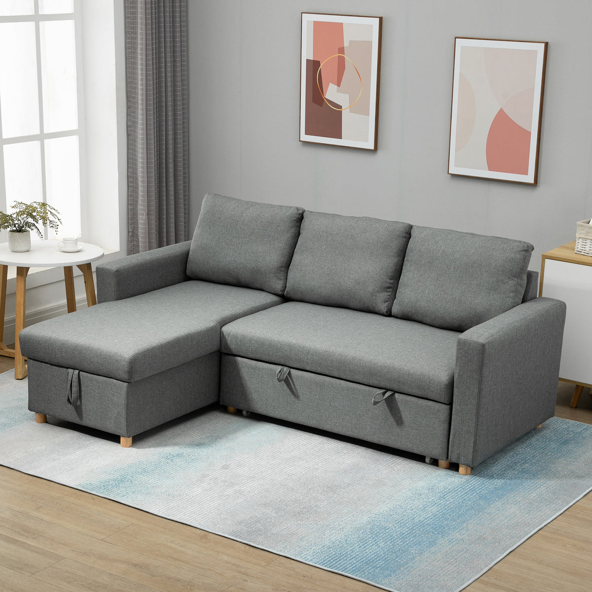 Canapé-lit 83 po convertible chaise réversible rangement