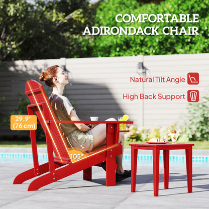 Chaise Adirondack en bois avec porte-gobelet