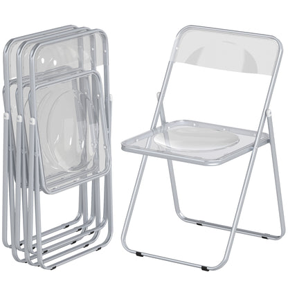 Chaises pliantes acrylique transparentes — Lot de 4