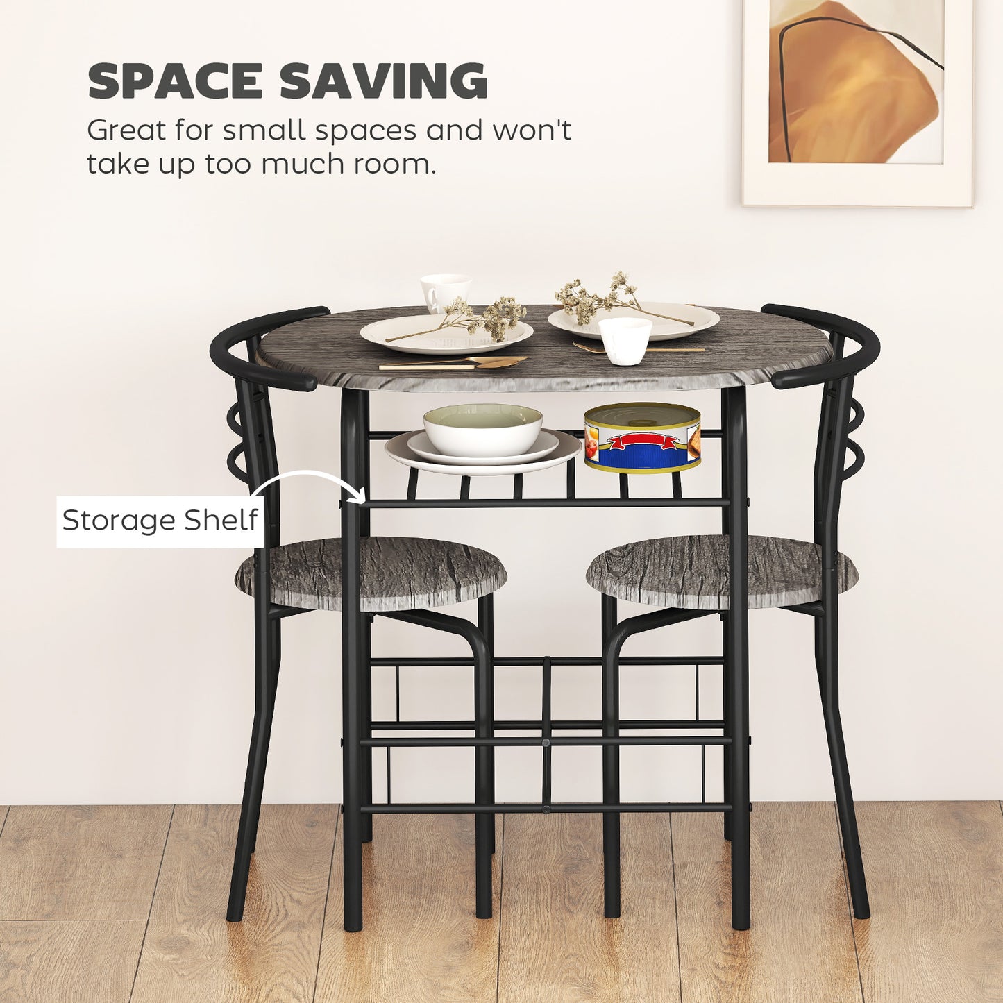 Ensemble table et chaises de cuisine 3 pièces