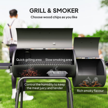 BBQ au charbon avec fumoir offset portable 124cm