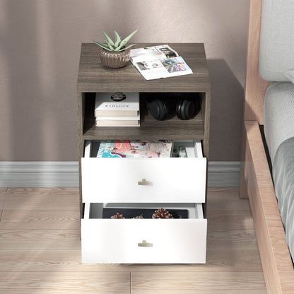 Tables de chevet modernes avec 2 tiroirs — lot de 2