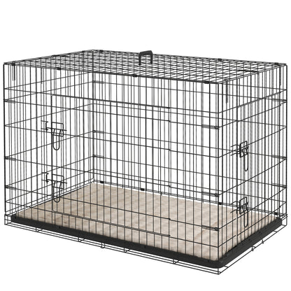Cage pour chien pliante en métal avec coussin