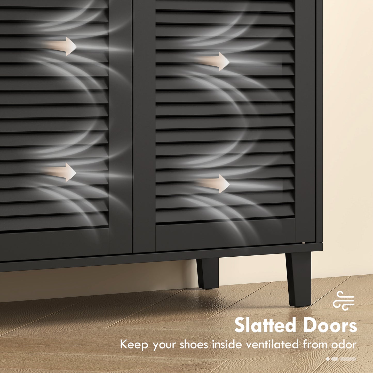 Armoire à chaussures 4 niveaux avec 2 portes