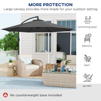 Parasol déporté patio 10 pieds cantilever avec base croisée