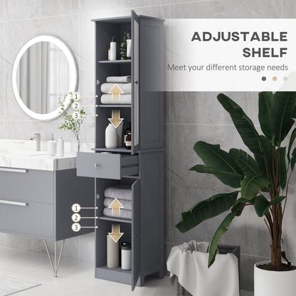 Armoire salle de bain haute avec tiroir et portes