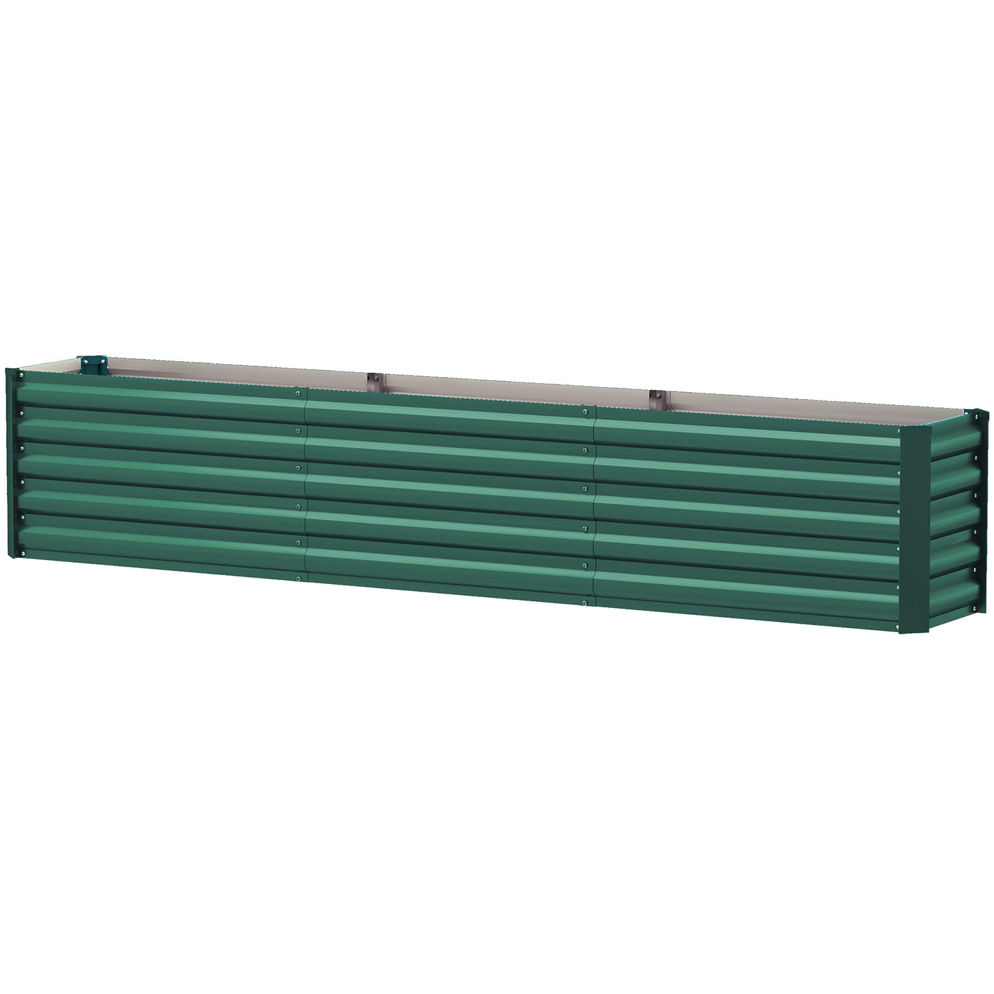 Outsunny Galvanized Raised Garden Bed 240x40x45cm Outdoor Garden