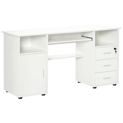 Bureau d'ordinateur de travail avec tiroirs et tiroir à clavier