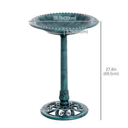 Bain d'oiseaux décoratif 69 cm fleur de lys résine