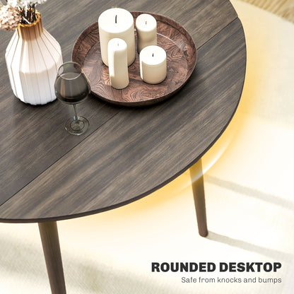 Table à manger pliante ronde à rallonges abattantes
