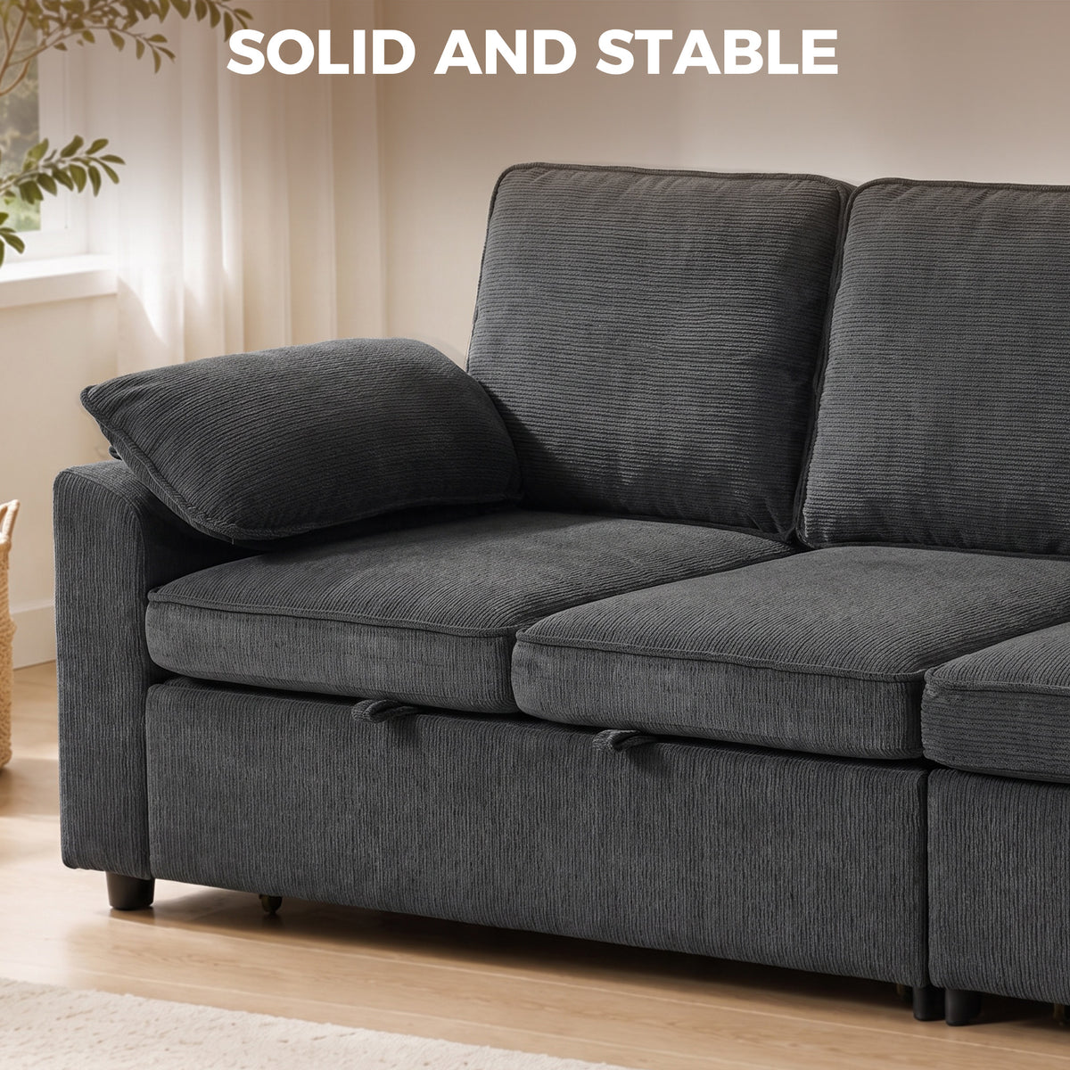 Causeuse convertible double extraction tissu chenille