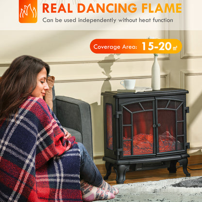 Foyer électrique sur pied à flamme réaliste 1500W