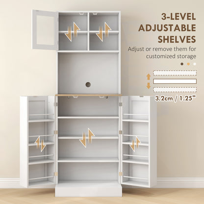 Armoire de cuisine garde-manger avec portes en verre