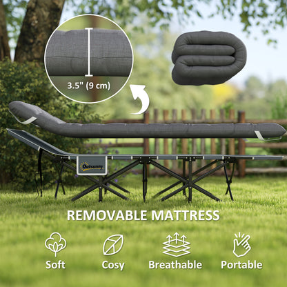 Lit de camp pliant avec coussin et sac de transport