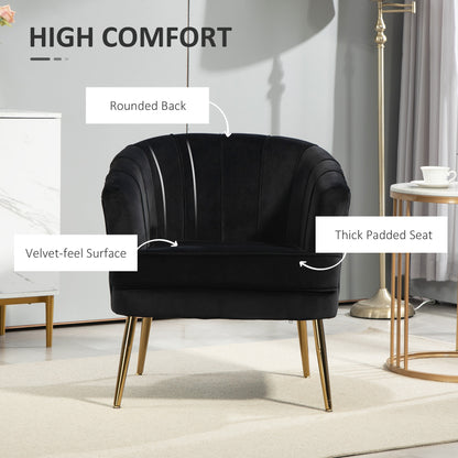 Fauteuil d'accent moderne avec pieds dorés en métal