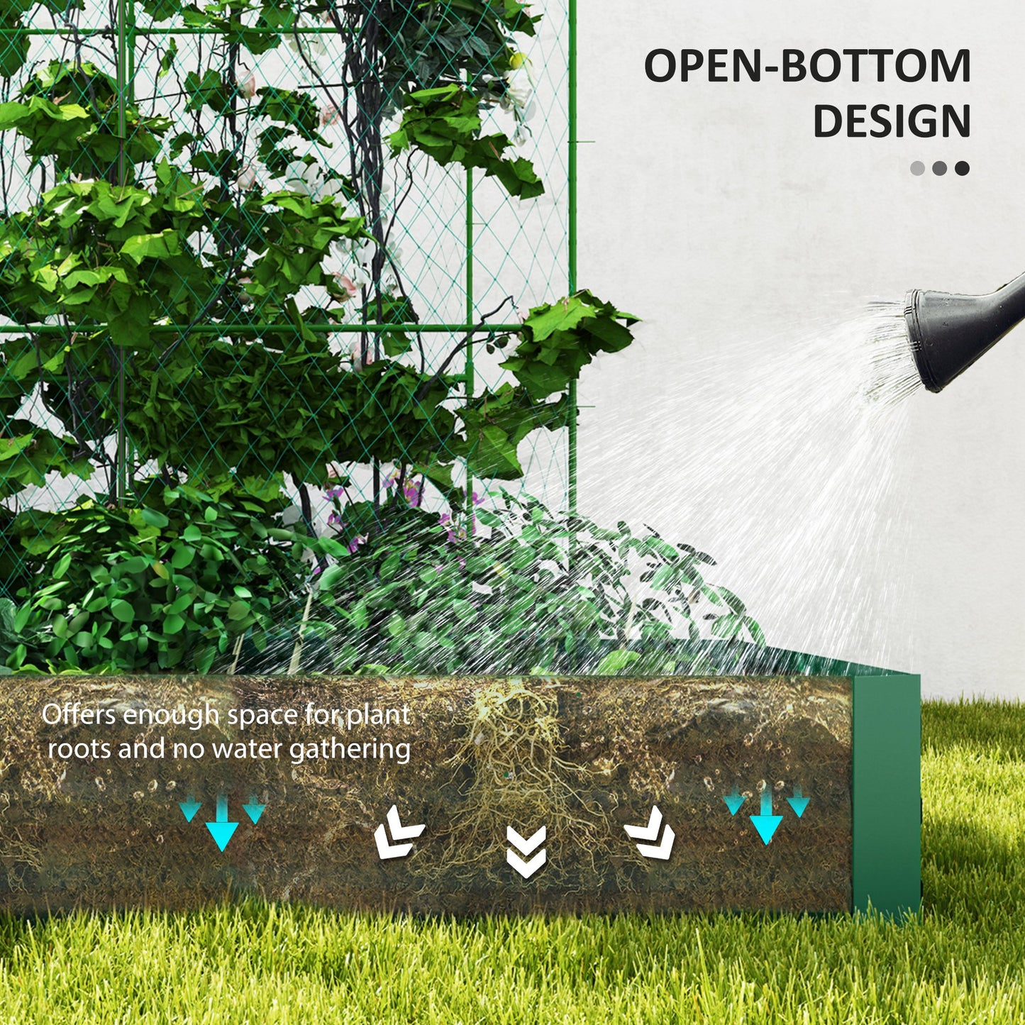 Jardinière surélevée en acier avec treillis en arche