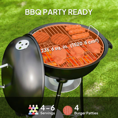 BBQ au charbon portable 17 pouces avec accessoires
