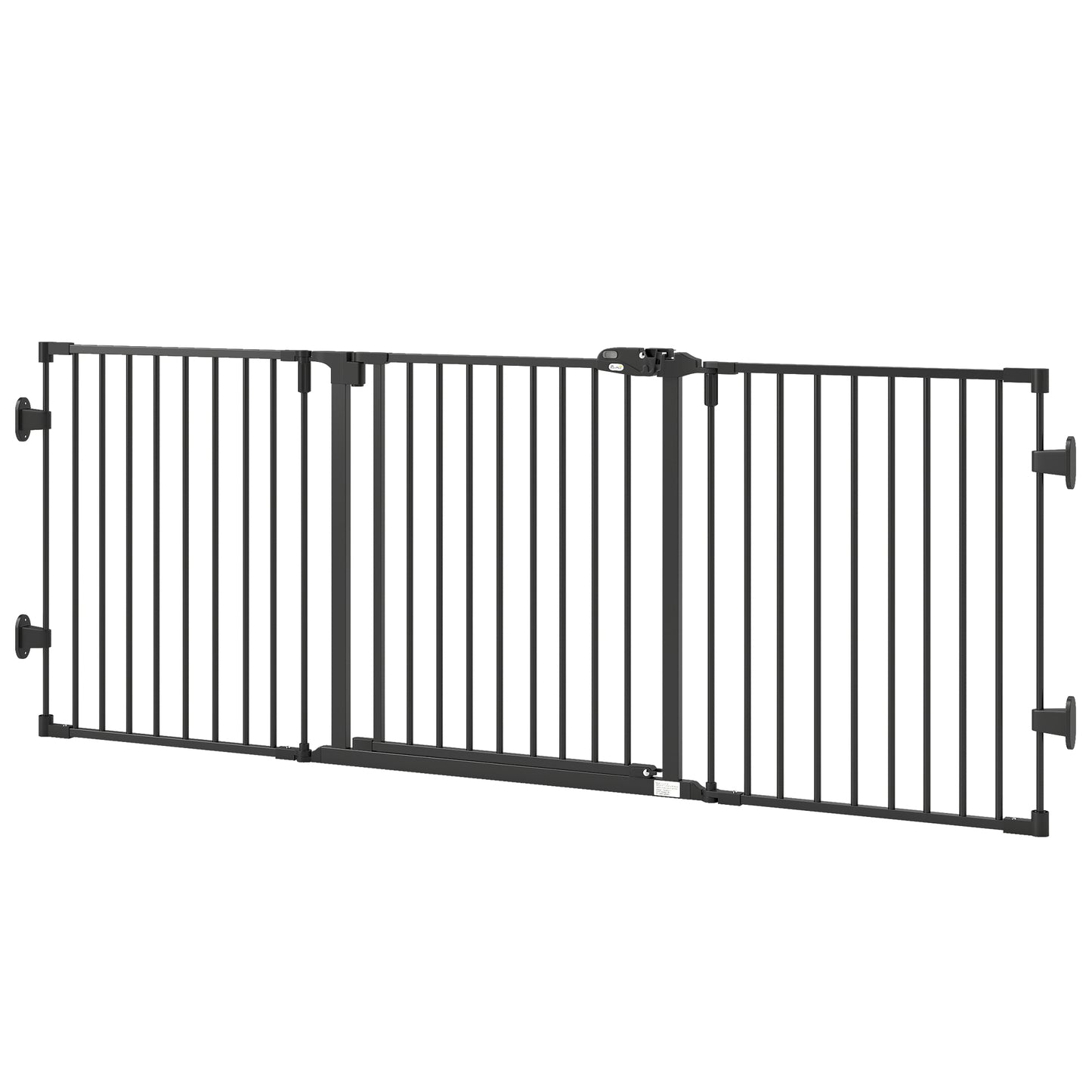 Barrière chien 3 panneaux métal pliable avec porte