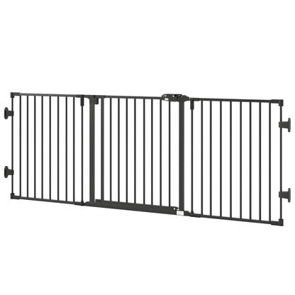 Barrière chien 3 panneaux métal pliable avec porte