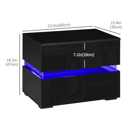 Table de chevet moderne avec éclairage LED RGB