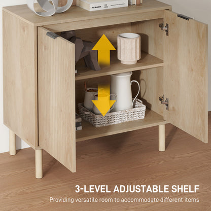 Armoire console avec portes et étagère ajustable — Chêne