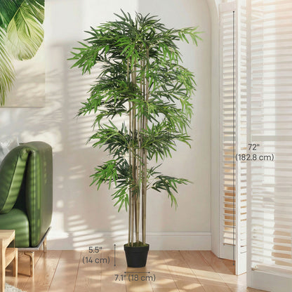 Arbre de bambou artificiel à huit troncs