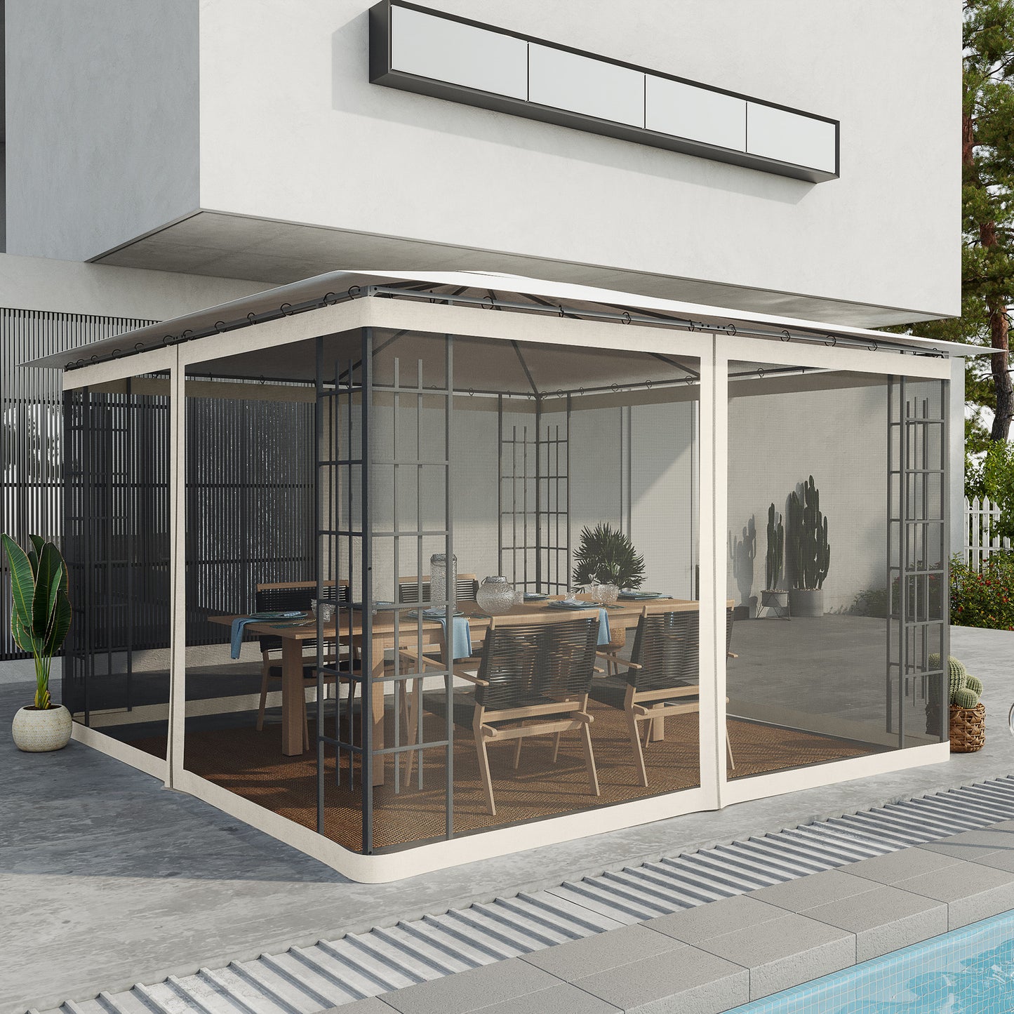 Moustiquaire de remplacement pour gazebo 3 x 3,6 m