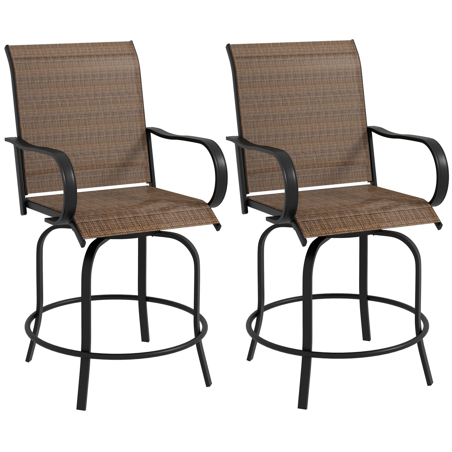 Tabourets de bar pivotants extérieurs 360° — lot de 2