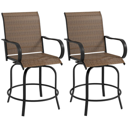 Tabourets de bar pivotants extérieurs 360° — lot de 2