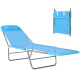 Chaise longue pliante réglable avec oreiller — extérieur