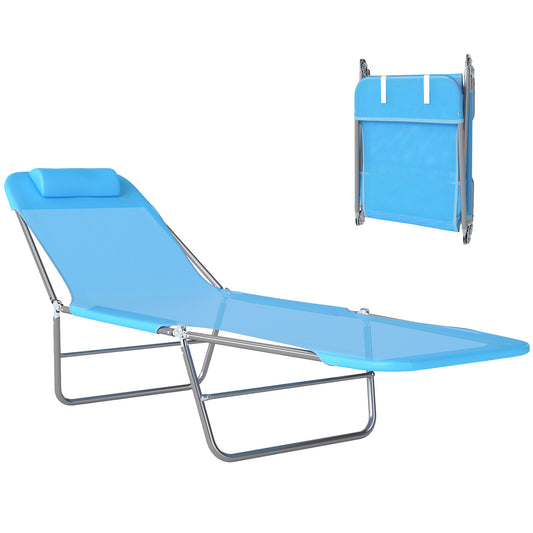 Chaise longue pliante réglable avec oreiller — extérieur