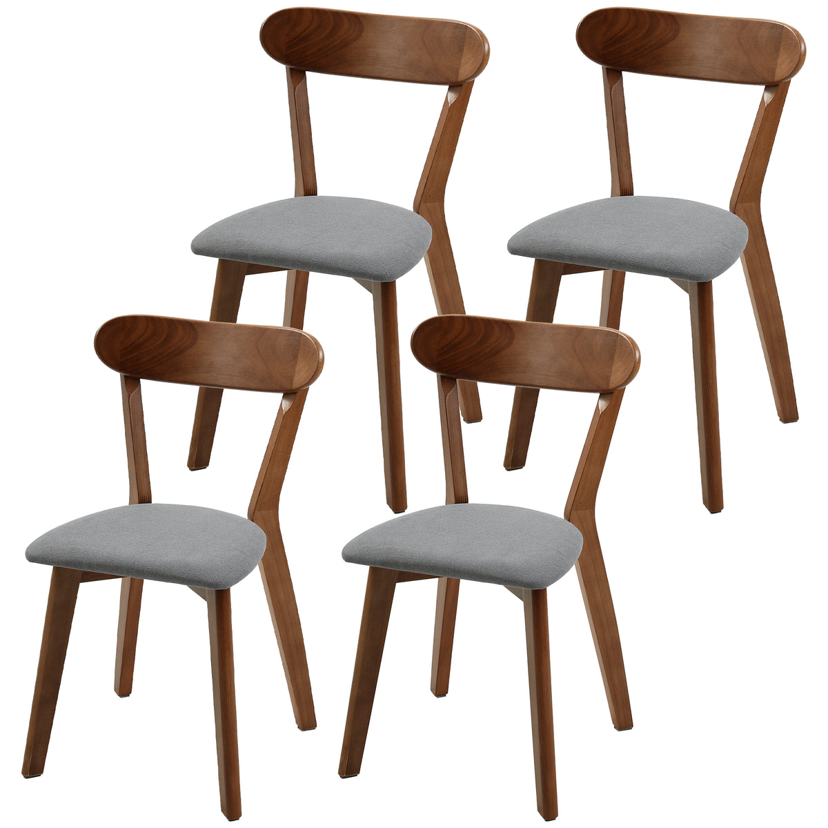 Chaises de salle à manger rembourrées lin gris
