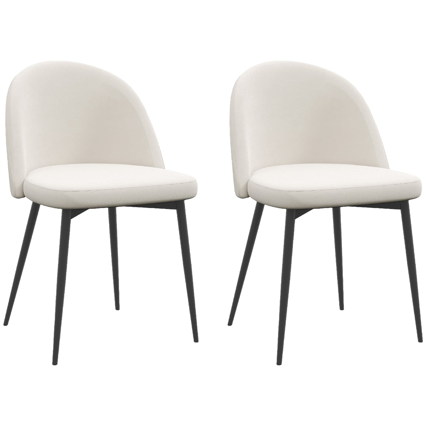 Chaises salle manger dossier mi-hauteur velours ensemble 2