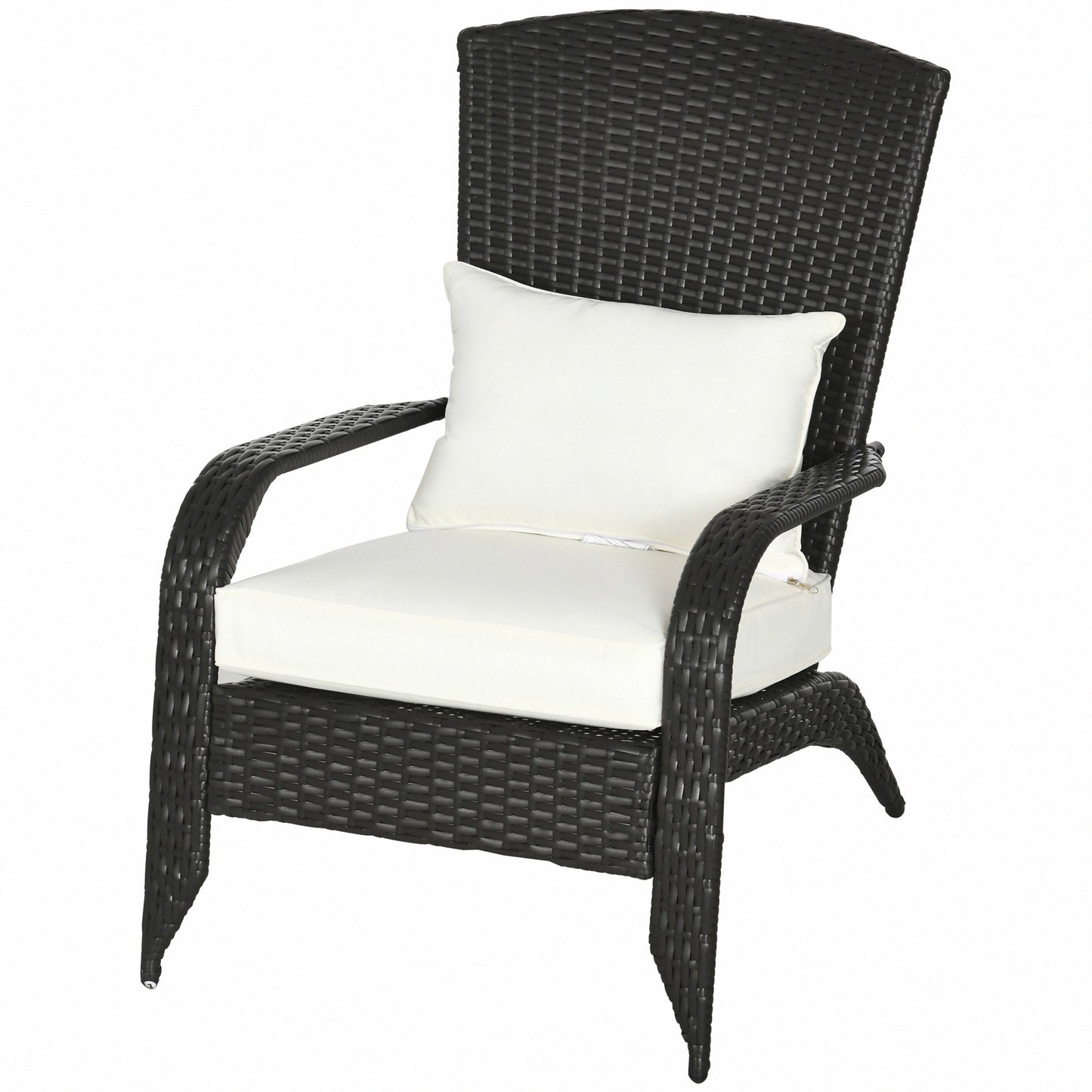 Fauteuil Adirondack rotin extérieur avec coussins