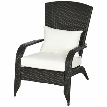 Fauteuil Adirondack rotin extérieur avec coussins