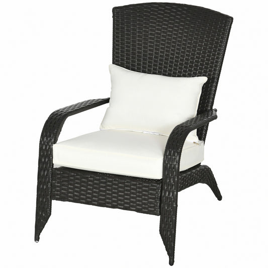 Chaise Adirondack en Rotin Aosom pour Patio avec Coussins