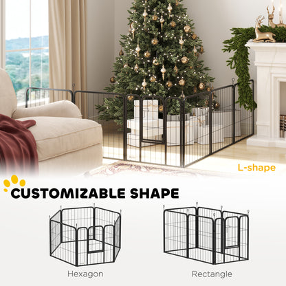 Parc pour chien 6 panneaux acier — portable