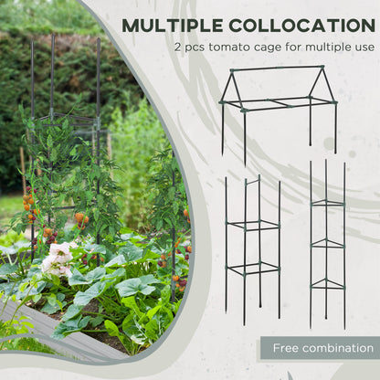 Bac de jardin surélevé 180 cm avec 2 cages tomates