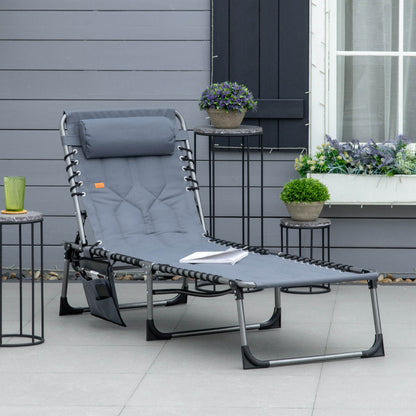 Chaise longue pliante extérieure dossier ajustable 5 positions