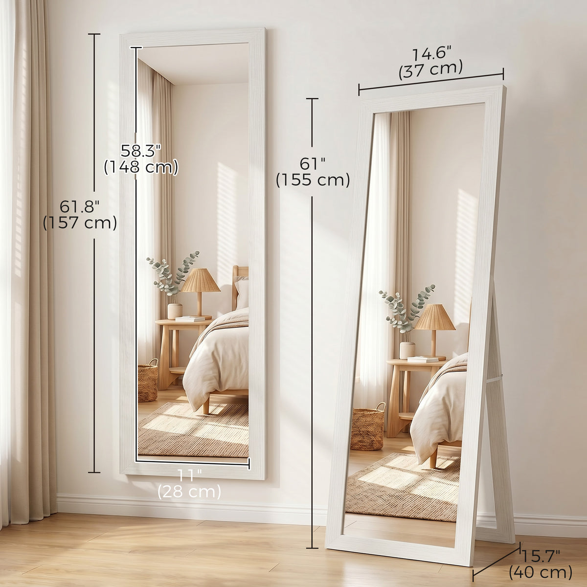 Miroir sur pied pleine longueur