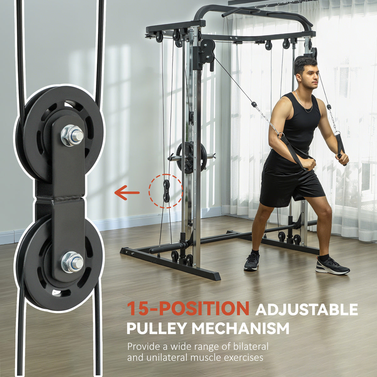 Machine Smith multifonction rack de squat et poulie