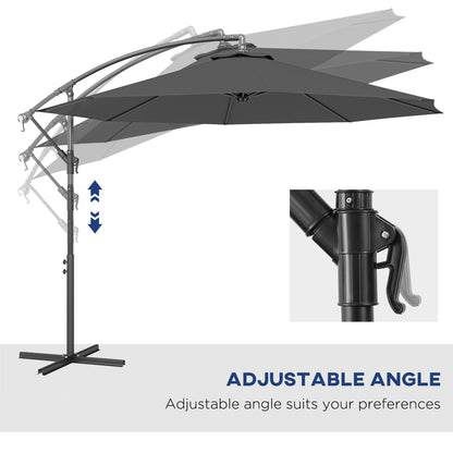 Parasol déporté patio 10 pieds cantilever avec base croisée