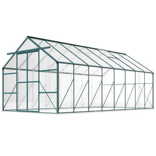 Serre de jardin polycarbonate 488 x 244 cm avec porte coulissante