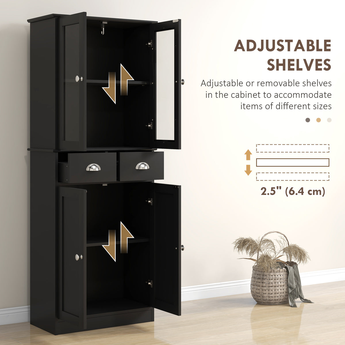 Armoire de cuisine garde-manger autoportante style fermette