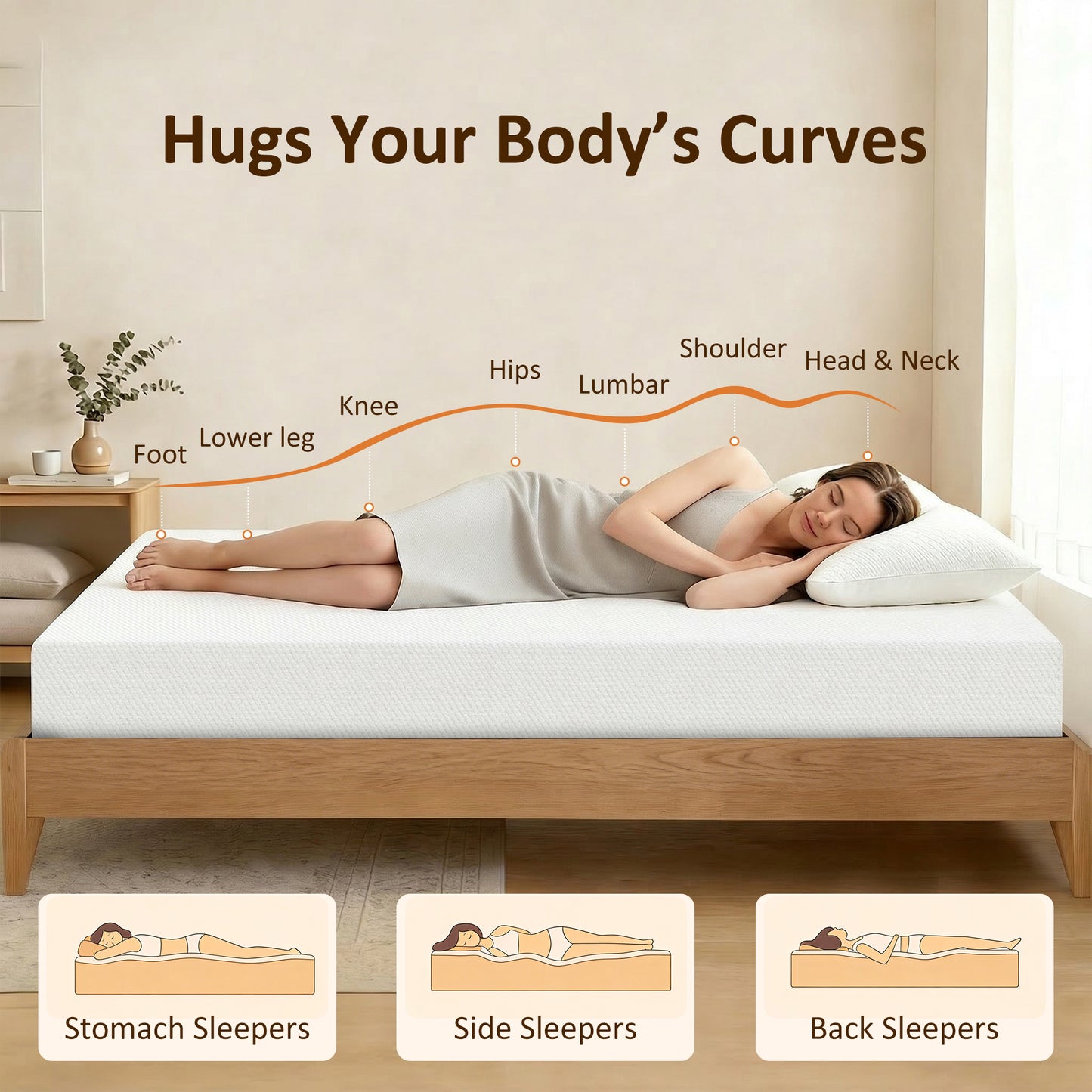 Matelas mousse à mémoire de forme gel rafraîchissant 20 cm