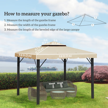 Toile de remplacement pour gazebo double toit ventilé 3 x 3 m