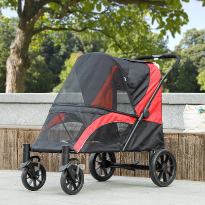 Poussette pliable pour grands chiens avec roues amortissantes