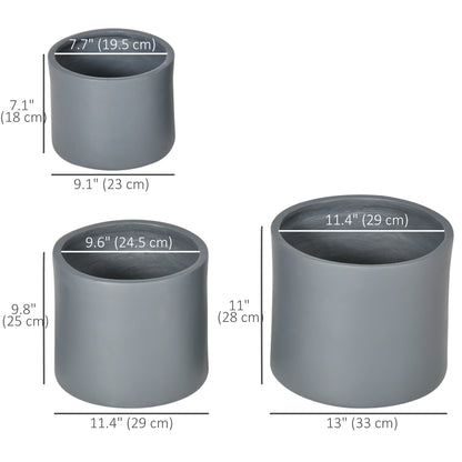 Ensemble de 3 Pots de Fleurs Extérieurs